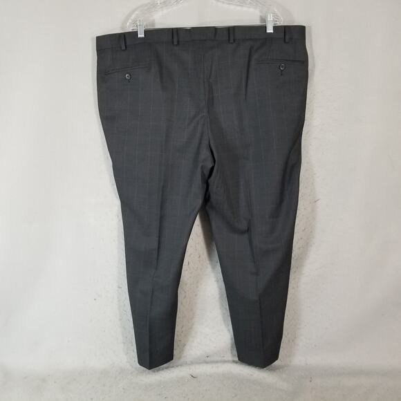Michael Strahan suit men's 46R black window pane Wool Blend Pants 46x28 - Picture 9 of 11